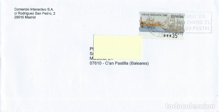 Sellos: 2000. SOBRE CIRCULADO. MATASELLOS MADRID. SELLO VALOR VARIABLE. ATM. GRAN REGATA 2000. - Foto 1