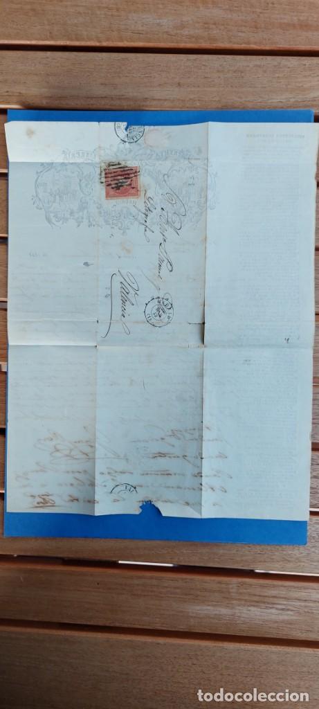 Sellos: CARTA 1858 VALENCIA ISABEL 4 CUARTOS - Foto 3