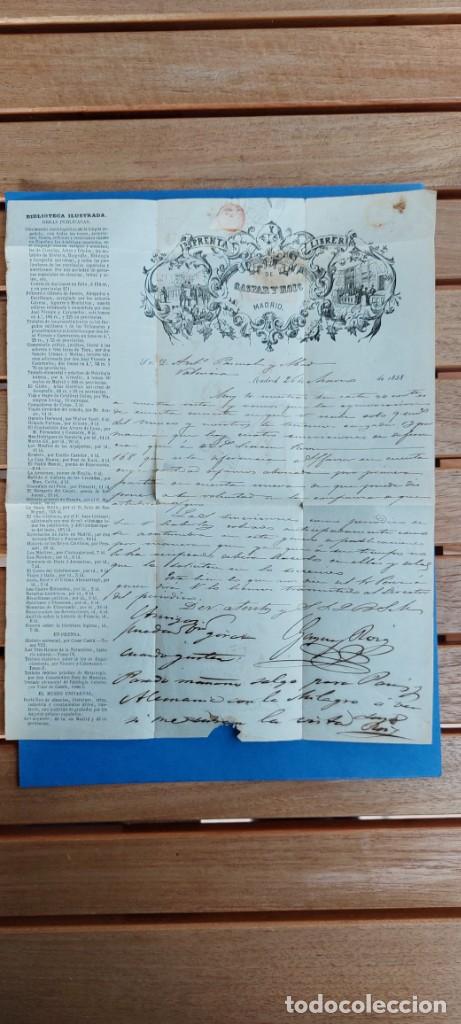 Sellos: CARTA 1858 VALENCIA ISABEL 4 CUARTOS - Foto 4