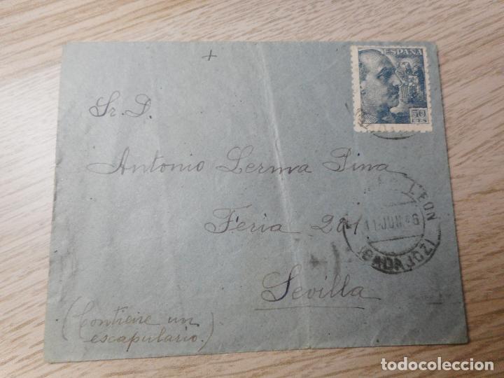 Selos: ANTIGUO SOBRE CIRCULADO.SEGURA DE LEON.BADAJOZ 1946?
