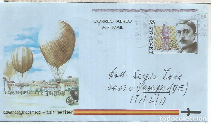 Selos: TORREMOLINOS MALAGA A ITALIA AEROGRAMA GLOBO BALLOON CON LLEGADA AL DORSO