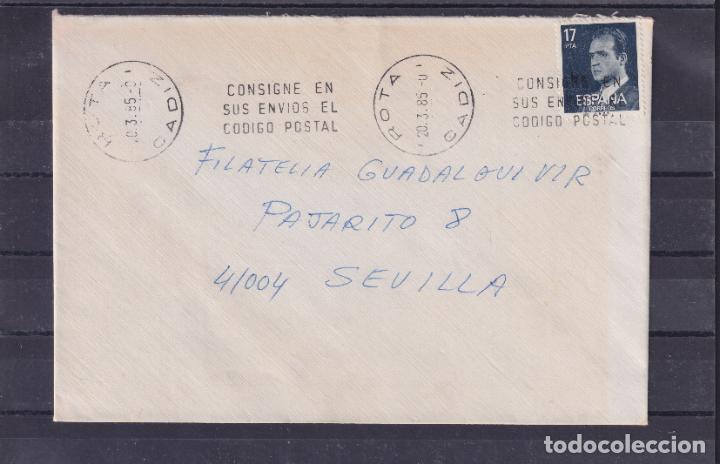 Sellos: -ROTA - CADIZ -, matasellos RODILLO, CONSIGNE EN / SUS ENVIOS EL / CODIGO POSTAL - Foto 1
