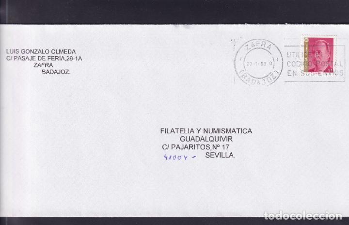 Sellos: -ZAFRA - (BADAJOZ) -, matasellos RODILLO, UTILICE EL / CODIGO POSTAL / EN SUS ENVIOS - Foto 1