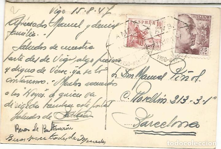 Selos: POSTAL CON MAT AMBULANTE 1 VIGO MONFORTE 1947