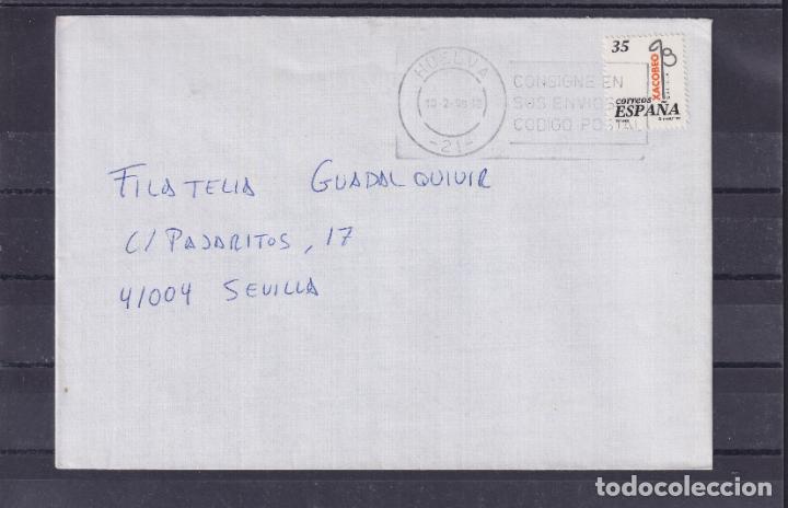 Sellos: -HUELVA - 21 -, matasellos RODILLO, CONSIGNE EN / SUS ENVIOS EL / CODIGO POSTAL - Foto 1