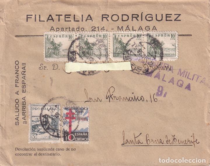 Timbres: CENSURA MILITAR MALAGA - MALAGA TENERIFE