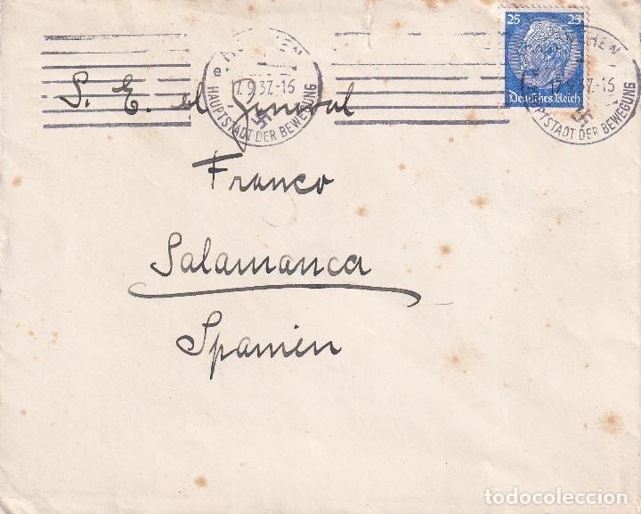Stamps: SOBRE CORRESPONDENCIA - ALEMANIA ESPA&Ntilde;A - GENERAL FRANCO 1937