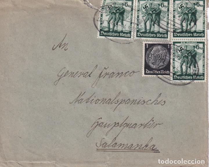 Timbres: SOBRE CORRESPONDENCIA - ALEMANIA ESPA&Ntilde;A - GENERAL FRANCO 1938