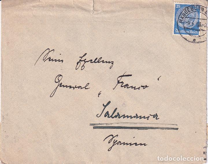 Timbres: SOBRE CORRESPONDENCIA - ALEMANIA ESPA&Ntilde;A - GENERAL FRANCO 1938