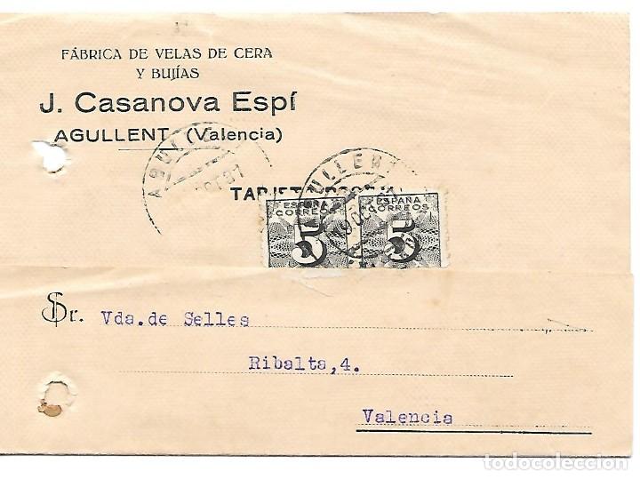 Sellos: VALENCIA EDIFIL 592 DE AGULLENT A VALENCIA 1931 - Foto 1