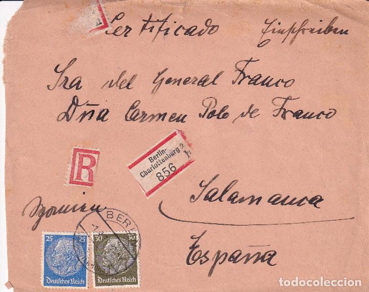 Timbres: CORRESPONDENCIA ALEMANIA ESPA&Ntilde;A -SALAMANCA -CARMEN POLO FRANCO