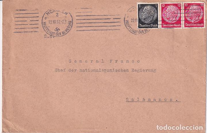 Timbres: CORRESPONDENCIA ALEMANIA ESPA&Ntilde;A -SALAMANCA - 1937