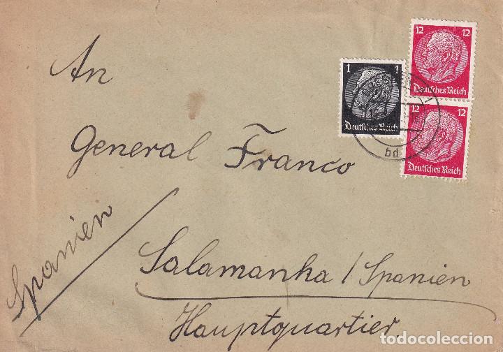 Timbres: CORRESPONDENCIA ALEMANIA ESPA&Ntilde;A -SALAMANCA - 1937