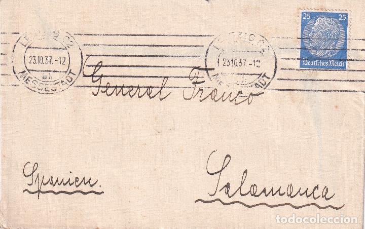 Timbres: CORRESPONDENCIA ALEMANIA ESPA&Ntilde;A -SALAMANCA - 1937
