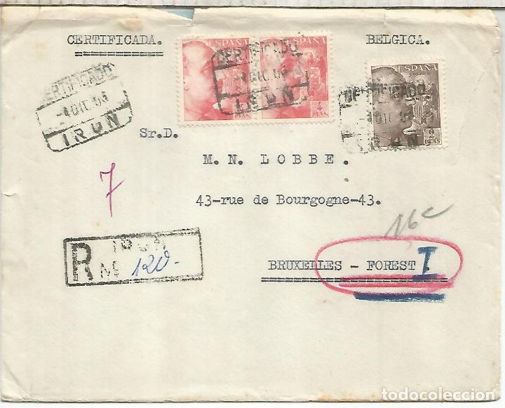 Selos: IRUN A BELGICA CC CERTIFICADA SELLOS FRANCO DE PERFIL 4 PTS X 2 + 2 PTS CON LLEGADA