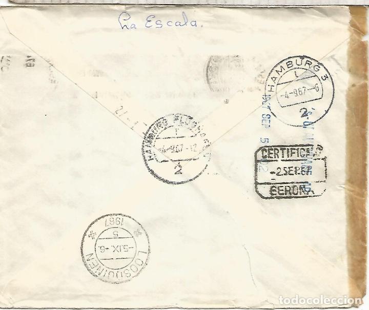 Sellos: LA ESCALA GERONA 1967 CC URGENTE A HOLANDA SELLOS TRAJE TIPICOS TRANSITOS Y LLEGADAS - Foto 2