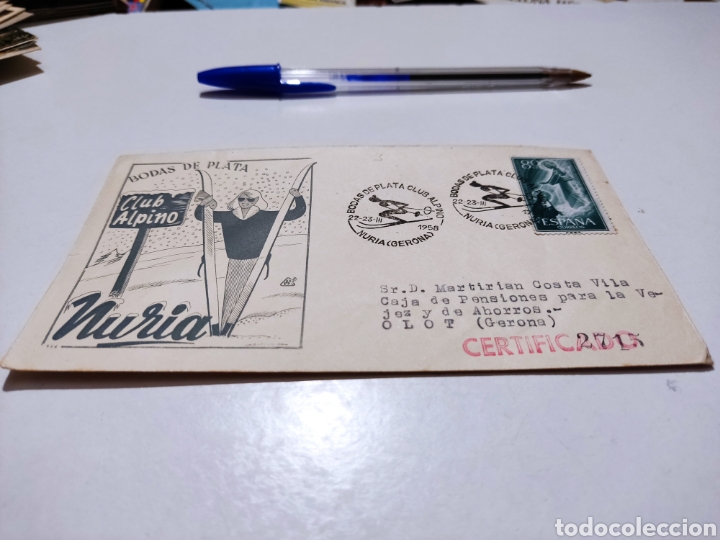 Stamps: Sobre bodas de plata club alpino Nuria