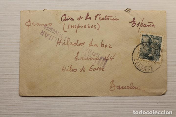 Stamps: SANTA CRUZ DE TENERIFE, TENERIFE, CENSURA MILITAR, A, RIVERO