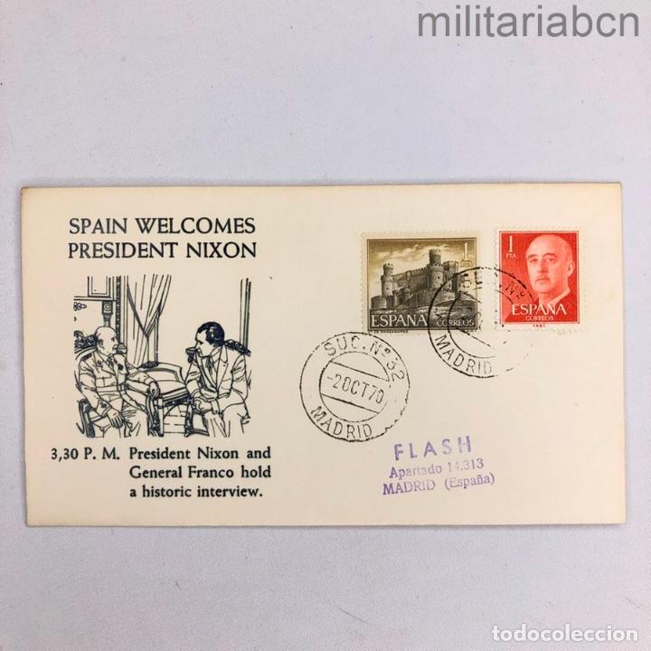 Stamps: Sobre de carta de la entrevista del Presidente Nixon con Franco