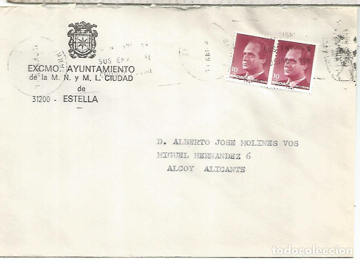 Sellos: ESTELLA NAVARRA A ALCOY ALICANTE - Foto 1