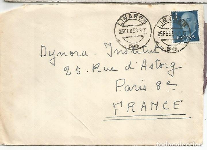 Sellos: LINARES JAEN CC A FRANCIA 1958 - Foto 1