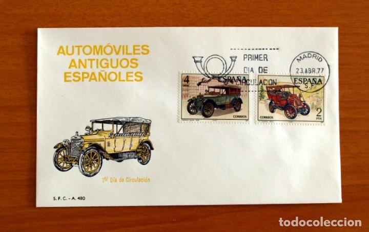 Francobolli: Sobre el 1&ordm; Primer D&iacute;a de Circulaci&oacute;n -Autom&oacute;viles Antiguos Espa&ntilde;oles -S.F.C.-A 480 -A&ntilde;o 1977