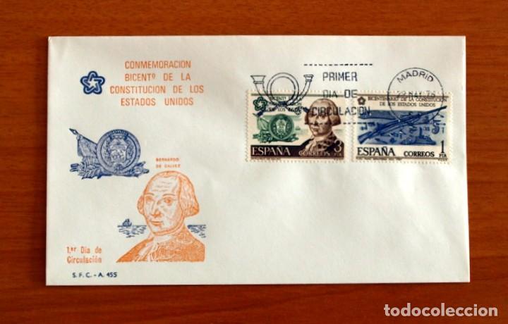 Sellos: Sobre el 1&ordm; Primer D&iacute;a de Circulaci&oacute;n-Conmemoraci&oacute;n Constituci&oacute;n Estados Unidos-S.F.C-A 455-A&ntilde;o 1976