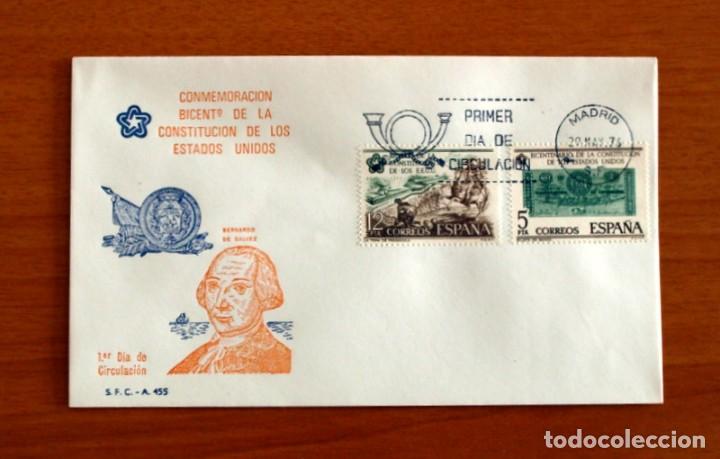 Sellos: Sobre el 1&ordm; Primer D&iacute;a de Circulaci&oacute;n-Conmemoraci&oacute;n Constituci&oacute;n Estados Unidos-S.F.C-A 455-A&ntilde;o 1976