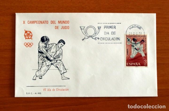 Sellos: Sobre el 1&ordm; Primer D&iacute;a de Circulaci&oacute;n - X Campeonato del Mundo de Judo - S.F.C. - A 495 - A&ntilde;o 1977