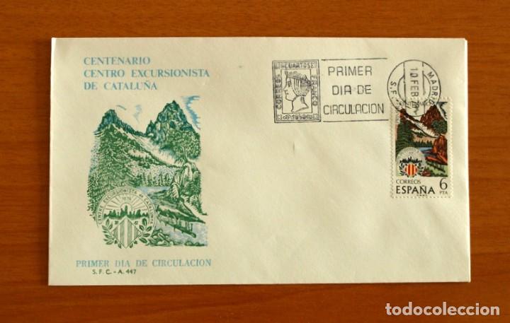 Selos: Sobre el 1&ordm; Primer D&iacute;a de Circulaci&oacute;n - Centenario Excursionista Catalu&ntilde;a - S.F.C. -A 447 -A&ntilde;o 1976