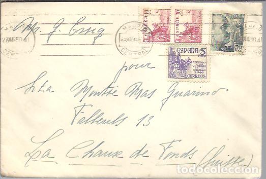 Sellos: CARTA 1950 A SUIZA MADRID CENTRAL - Foto 1