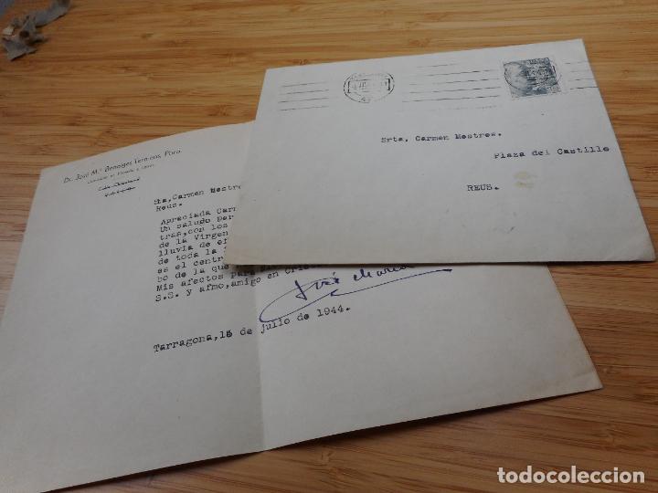 Sellos: ANTIGUA CARTA JOSE MARIA BENAIGES TERMENS.PBRO.LICENCIADO FILOSOFIA Y LETRAS.TARRAGONA 1944