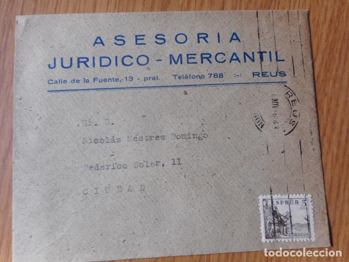 Francobolli: ANTIGUO SOBRE CIRCULADO ASESORIA JURIDICO-MERCANTIL. REUS TARRAGONA 1946?