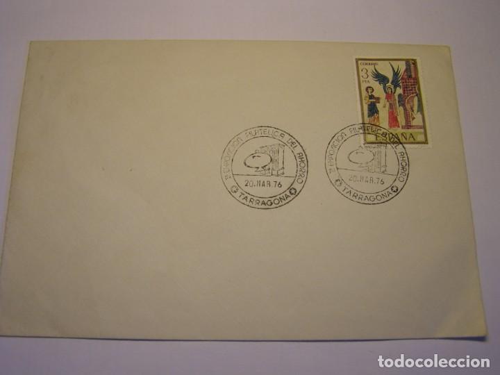 Francobolli: Sobre exposici&oacute;n filat&eacute;lica del ahorro, caja ahorros provincial de Tarragona. 1976.