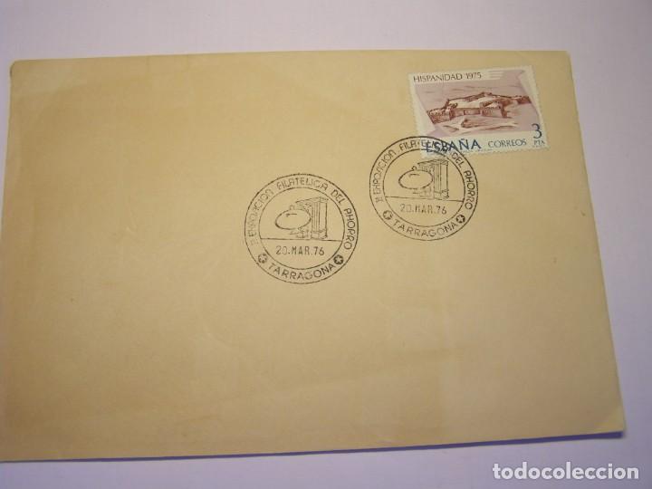 Francobolli: Sobre exposici&oacute;n filat&eacute;lica del ahorro, caja ahorros provincial de Tarragona. 1976.