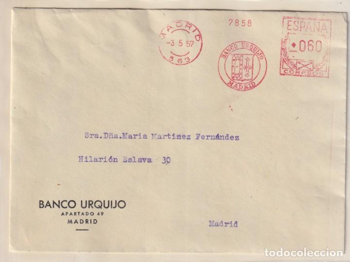 Francobolli: Sobre circulado con timbre mec&aacute;nico. Banco Urquijo Madrid.