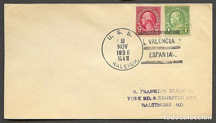 Francobolli: GUERRA CIVIL CC DESDE LA ESCALA DE VALENCIA DEL BUQUE USS RALEIGH 1936 RESCATE Y AYUDA