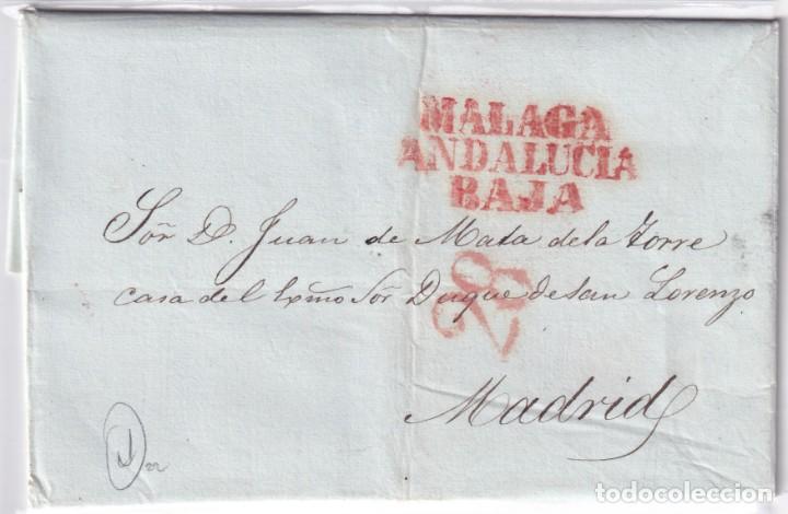 Briefmarken: Sobre con carta prefilatelia Malaga Andalucia baja. Juan de la Mata de la Torre Duque de San Lorenzo