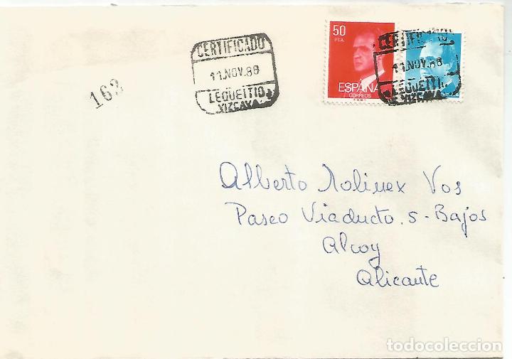 Sellos: LEQUEITIO VIZCAYA CC CERTIFICADA A ALCOY CON LLEGADA - Foto 1