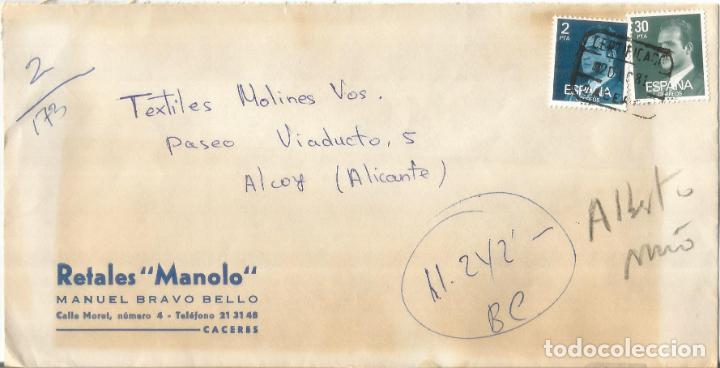 Sellos: CACERES CC CERTIFICADA A ALCOY CON LLEGADA - Foto 1
