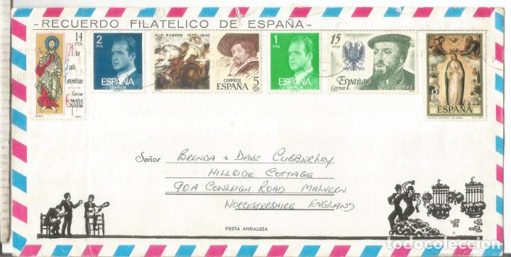 Briefmarken: SOBRE TURISTICO MAT EL ARENAL BALEARES SELLOS ARTE SANTIAGO RUBENS A&Ntilde;O SANTO