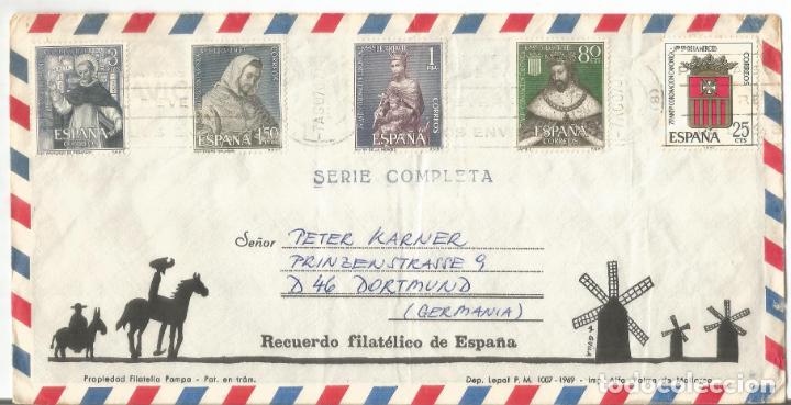 Briefmarken: SOBRE TURISTICO SELLOS RELIGION CORONACION NTRA SRA DE LA MERCED