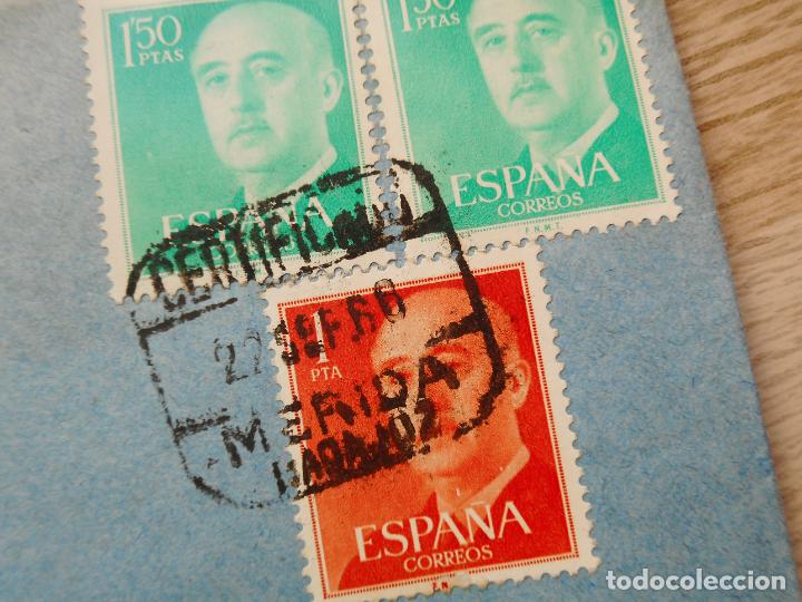 Sellos: ANTIGUO SOBRE CIRCULADO CERTIFICADO MERIDA BADAJOZ 1966 - Foto 2