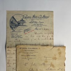 Sellos: CARTA Y SOBRE CÍRCULADO. GRAND HOTEL COQ-HERON, PARIS A VALENCIA. OCTUBRE DE 1921