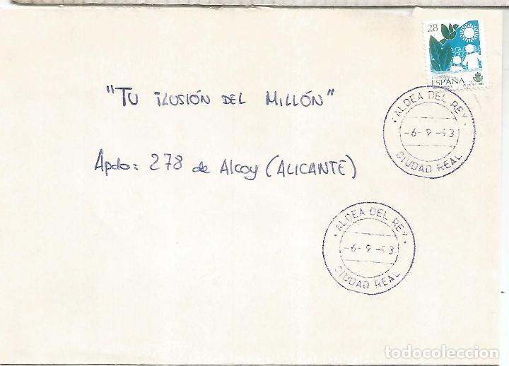 Sellos: ALDEA DEL REY CIUDAD REAL A ALCOY MAT VIOLACEO - Foto 1