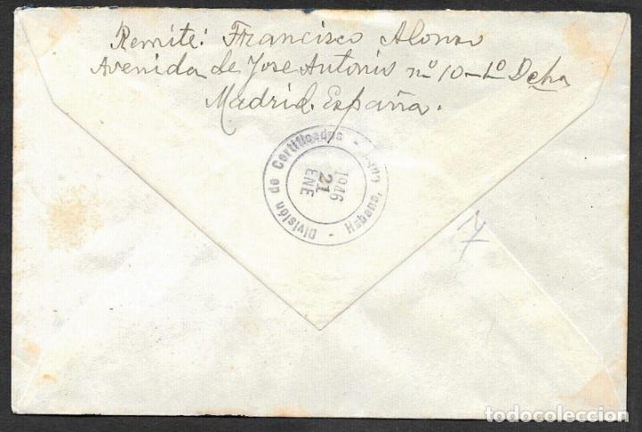 Sellos: MADRID CERTIFICADA A CUBA 1945 - Foto 2