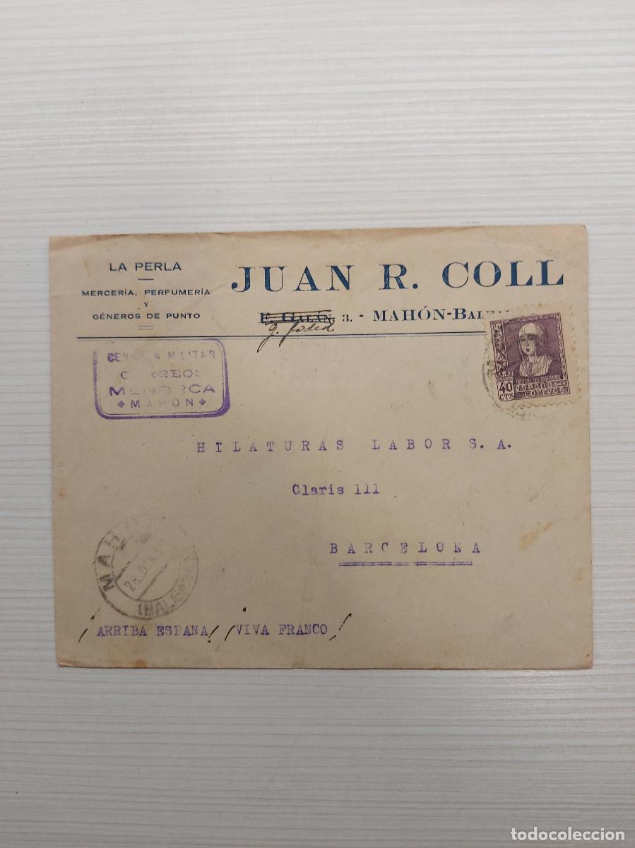Francobolli: MAHON, MENORCA, JUAN R. COLL, MERCER&Iacute;A, CENSURA