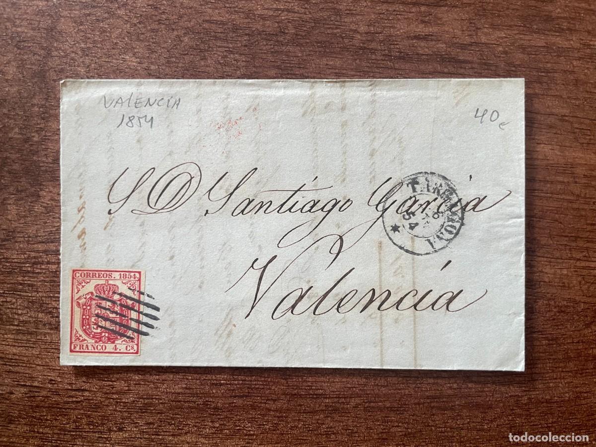 Sellos: A&Ntilde;O 1854. SOBRE CIRCULADO. VALENCIA. - Foto 1