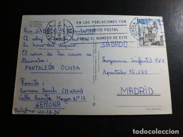 Sellos: TARJETA POSTAL CON MATASELLOS RODILLO 1979 GERONA - Foto 1