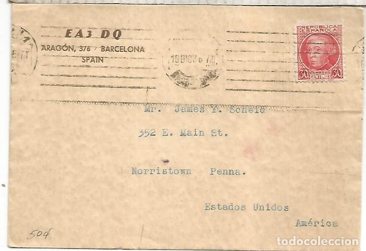 Sellos: II REPUBLICA BARCELONA A USA RADIOAFICIONADOS RADIOAMATEUR